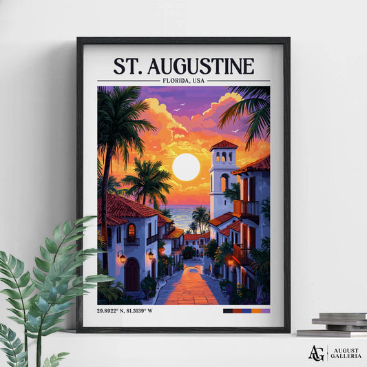 St. Augustine Florida Retro Travel Print