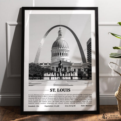 St. Louis Black & White City Print