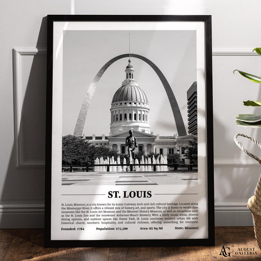 St. Louis Black & White City Print