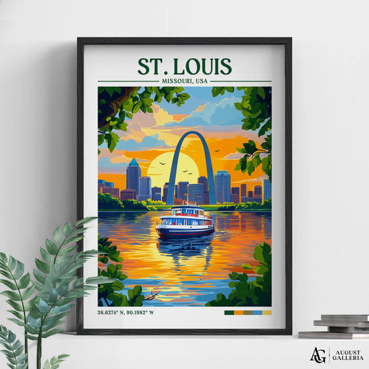 St. Louis Missouri Retro Travel Print