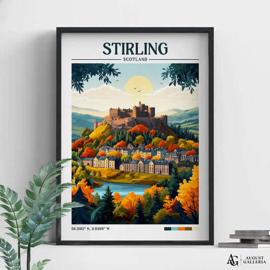 Stirling Scotland Retro Travel Print