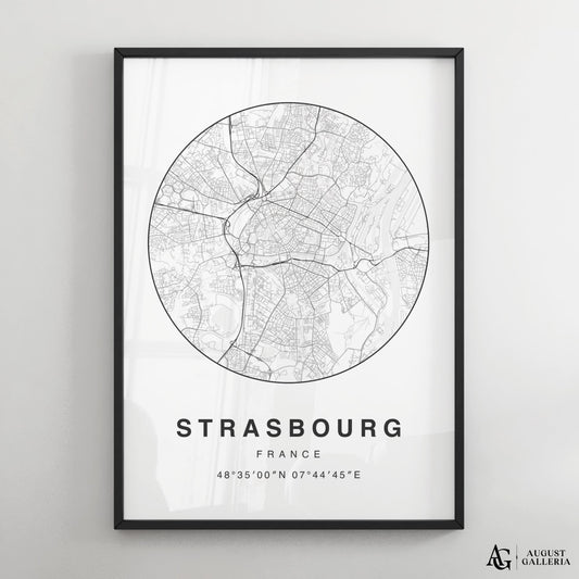 Strasbourg Minimalist Map