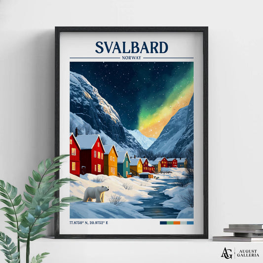 Svalbard Retro Travel Print