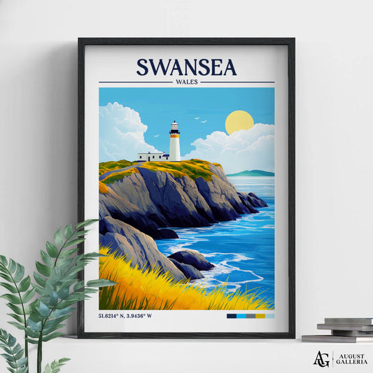 Swansea Wales Retro Travel Print