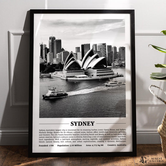 Sydney Black & White City Print