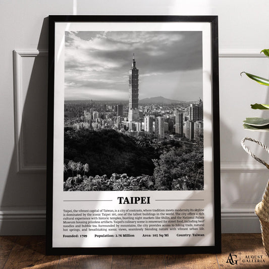 Taipei Black & White City Print