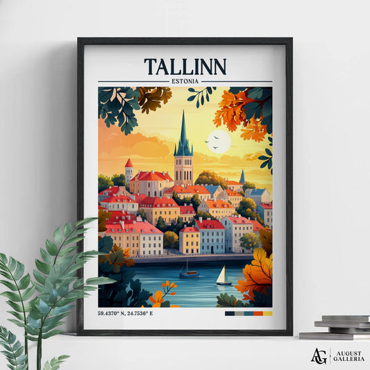 Tallinn Estonia Retro Travel Print