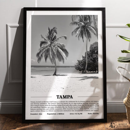 Tampa Black & White City Print