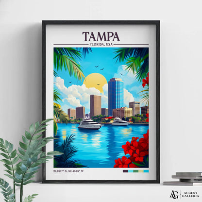Tampa Florida Retro Travel Print