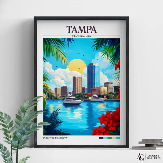 Tampa Florida Retro Travel Print