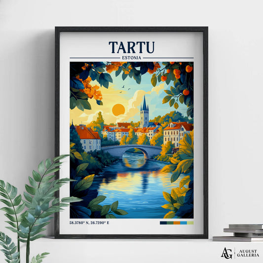 Tartu Estonia Retro Travel Print