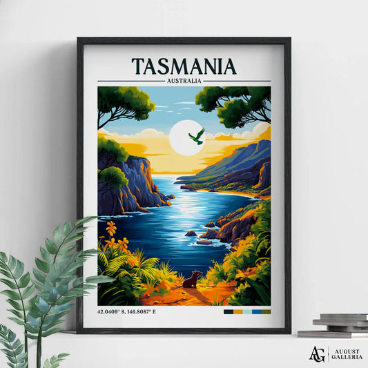 Tasmania Retro Travel Print