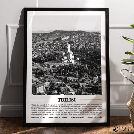 Tbilisi Black & White City Print