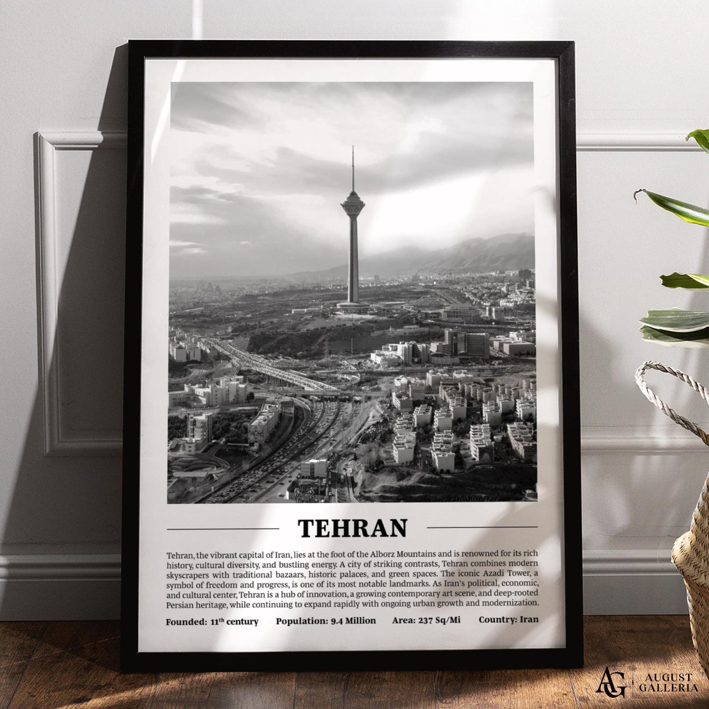 Tehran Black & White City Print