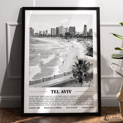 Tel Aviv Black & White City Print