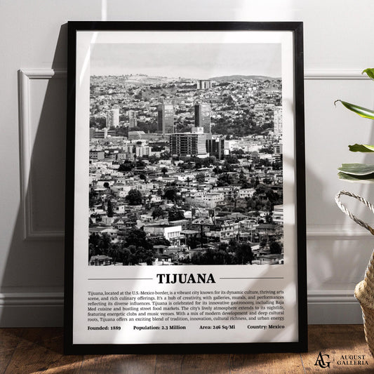 Tijuana Black & White City Print