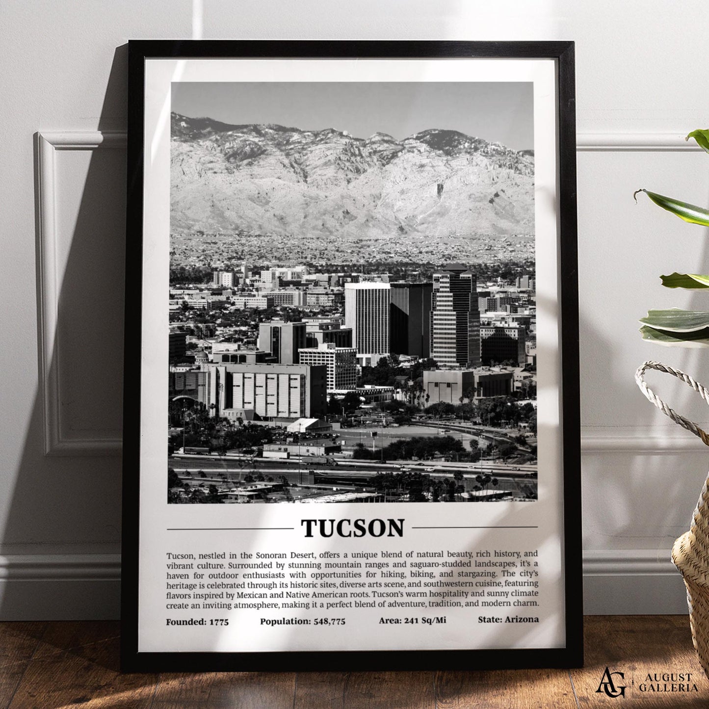 Tucson Black & White City Print