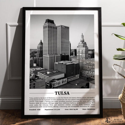 Tulsa Black & White City Print