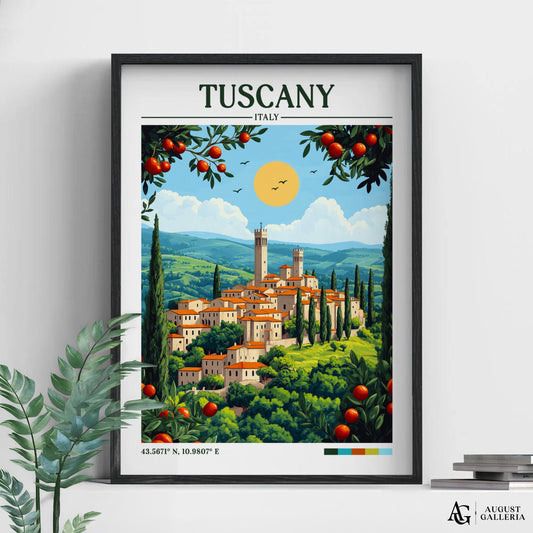 Tuscany Retro Travel Print