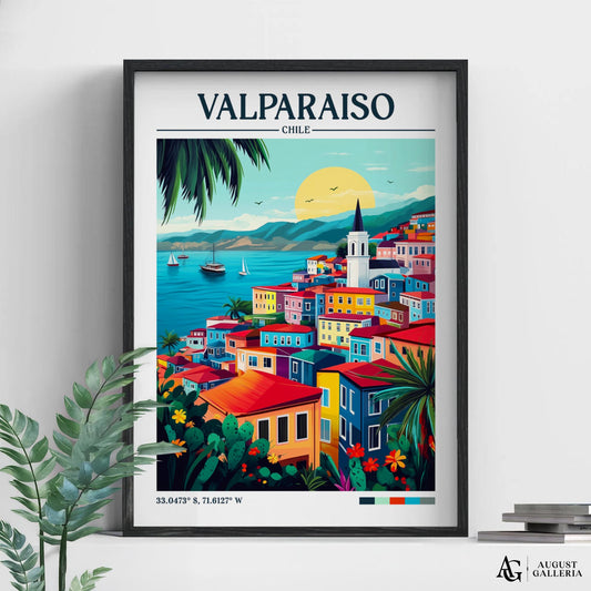 Valparaíso Chile Retro Travel Print