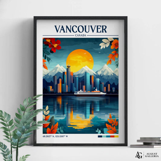 Vancouver Canada Retro Travel Print