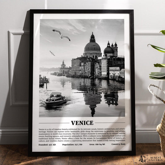 Venice Black & White City Print