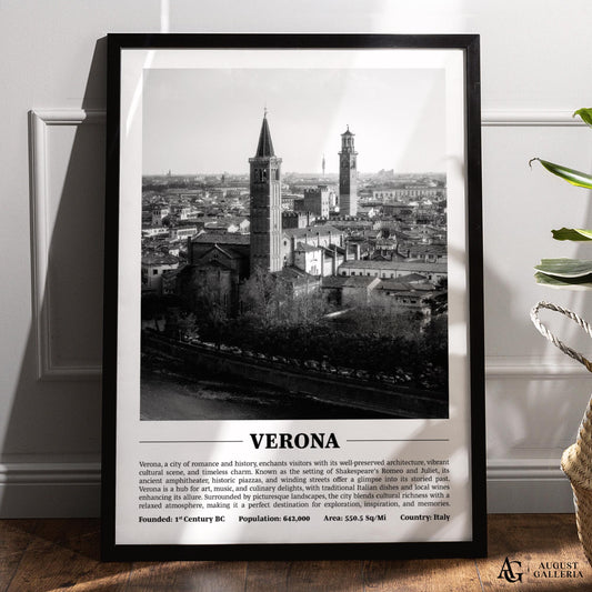 Verona Black & White City Print