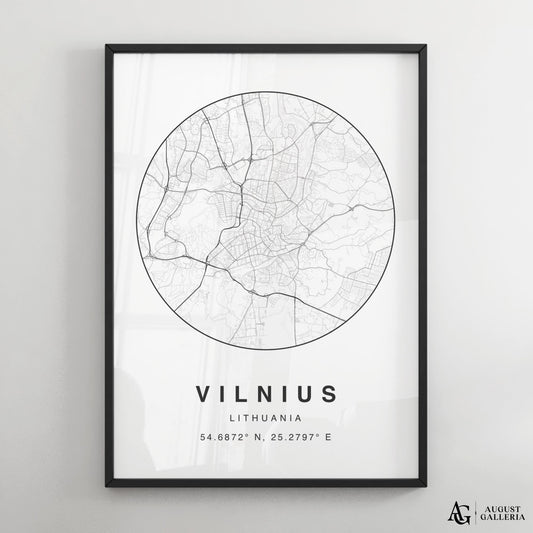 Vilnius Minimalist Map