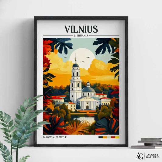 Vilnius Lithuania Retro Travel Print
