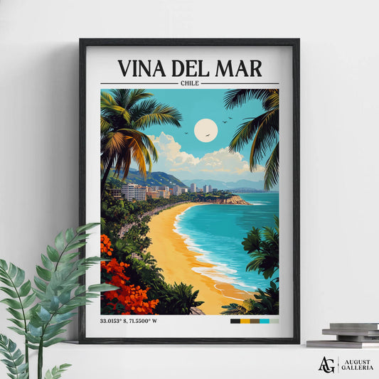 Viña del Mar Retro Travel Print