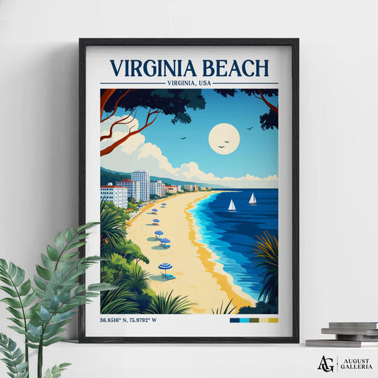 Virginia Beach Retro Travel Print