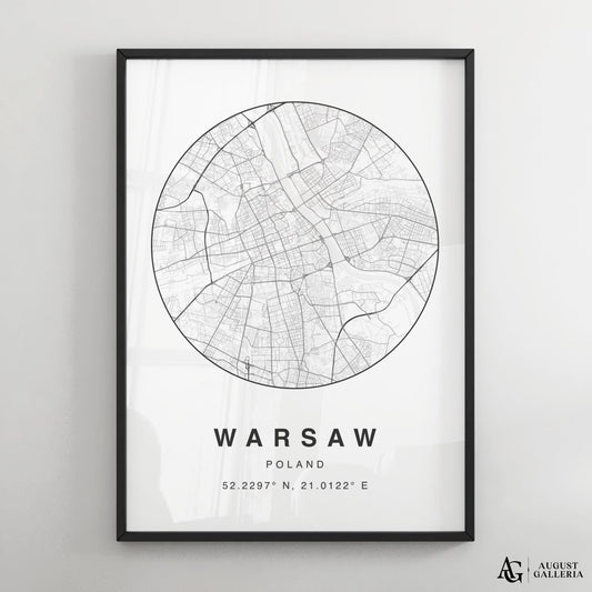 Warsaw Minimalist Map