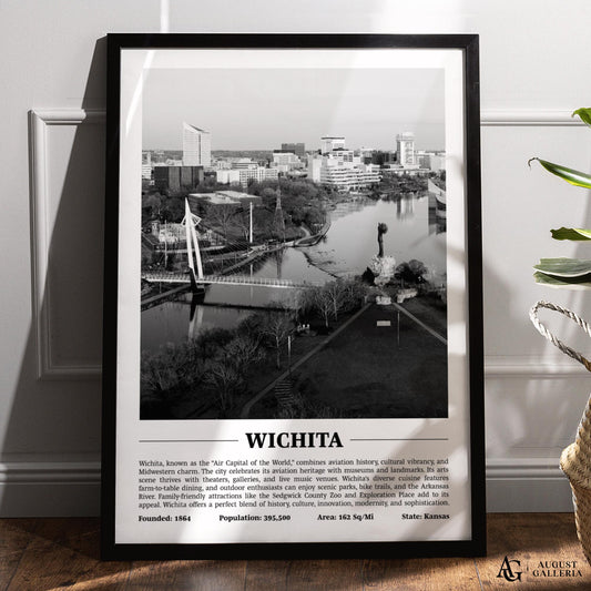 Wichita Black & White City Print