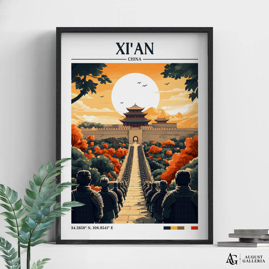 Xi'an China Retro Travel Print