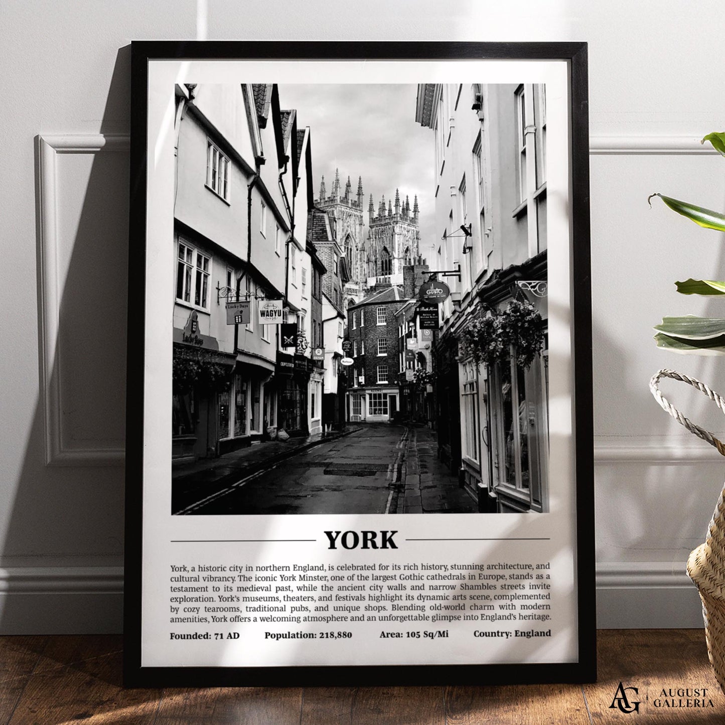 York Black & White City Print