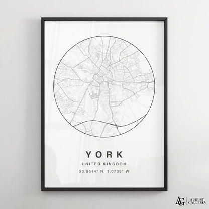York Minimalist Map