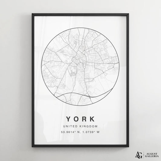York Minimalist Map