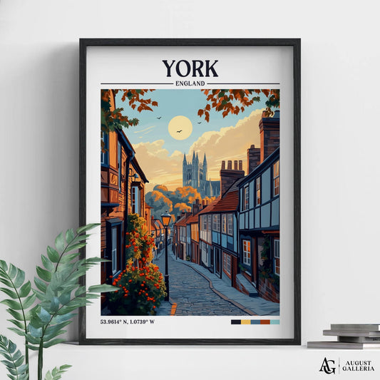 York England Retro Travel Print