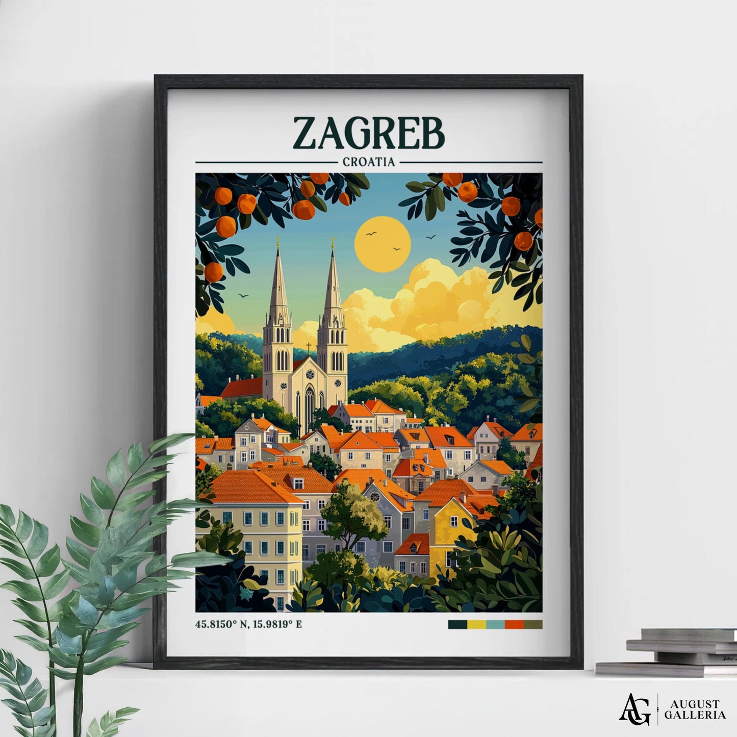 Zagreb Croatia Retro Travel Print