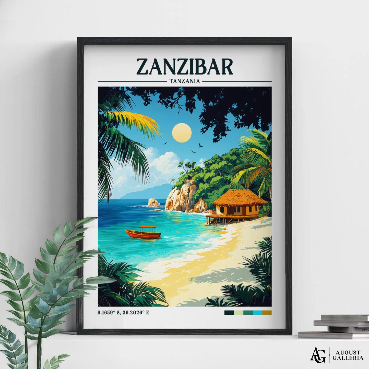 Zanzibar Retro Travel Print
