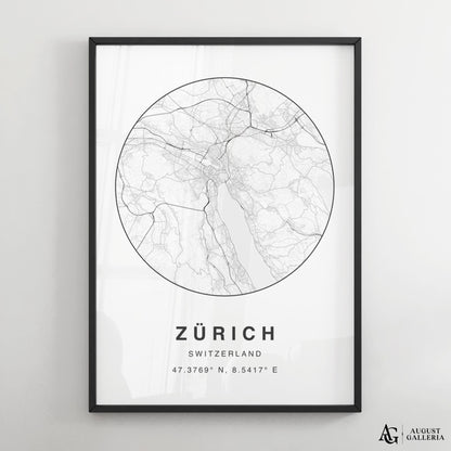 Zurich Minimalist Map