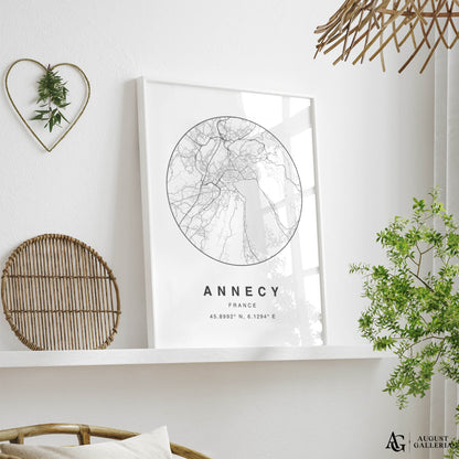 Annecy Minimalist Map