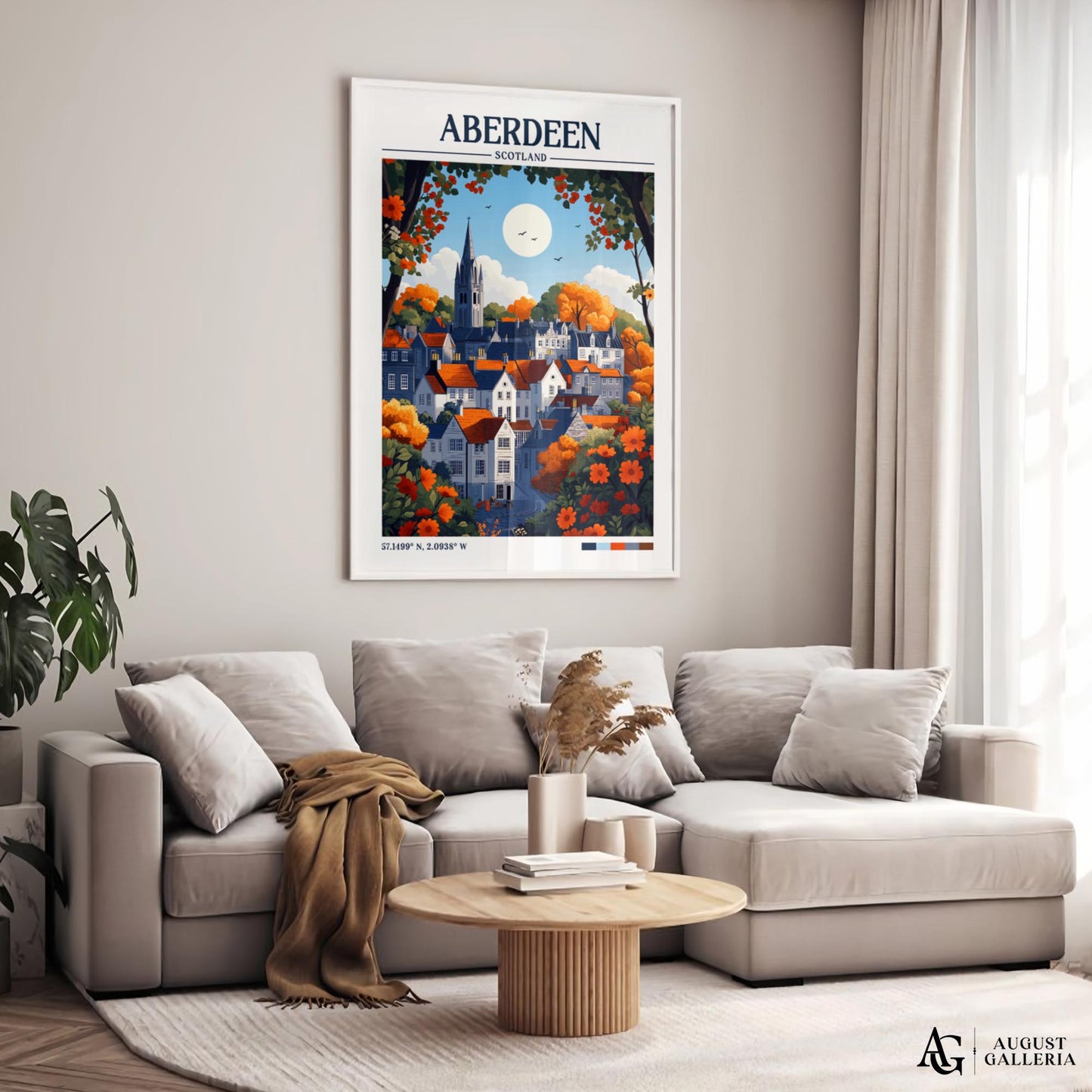 Aberdeen Scotland Retro Travel Print