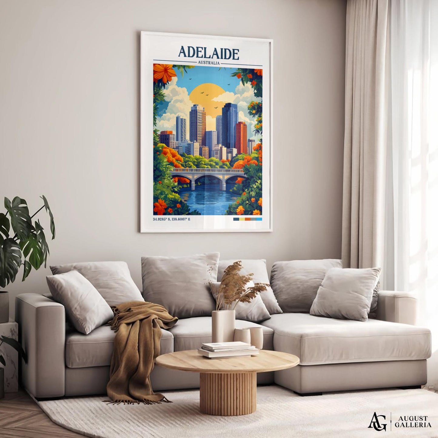Adelaide Australia Retro Travel Print