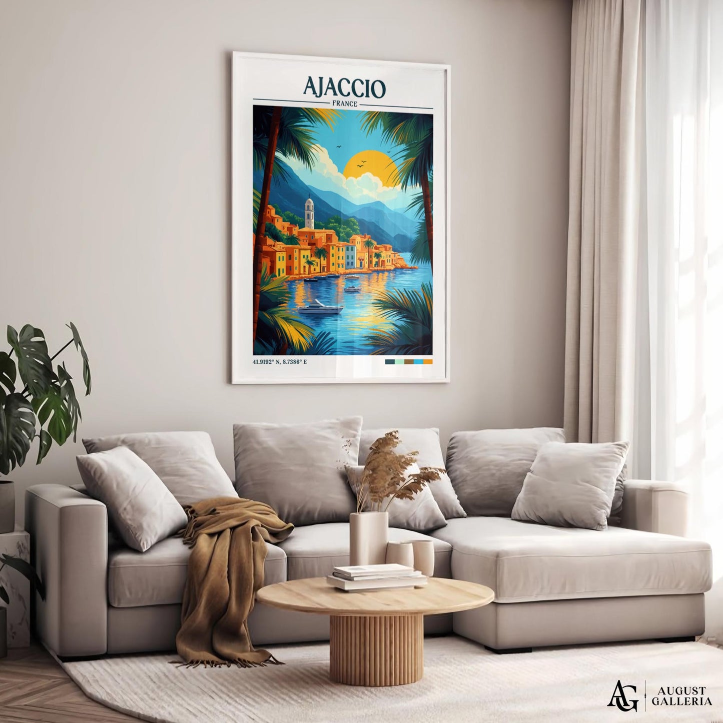 Ajaccio France Retro Travel Print