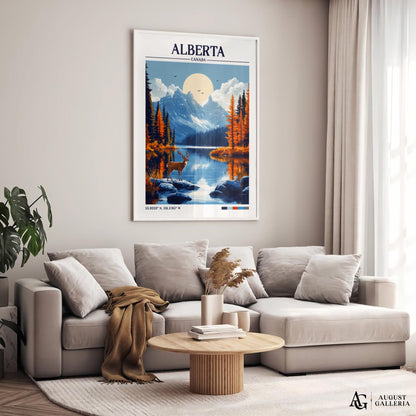 Alberta Canada Retro Travel Print