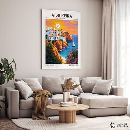 Albufeira Portugal Retro Travel Print