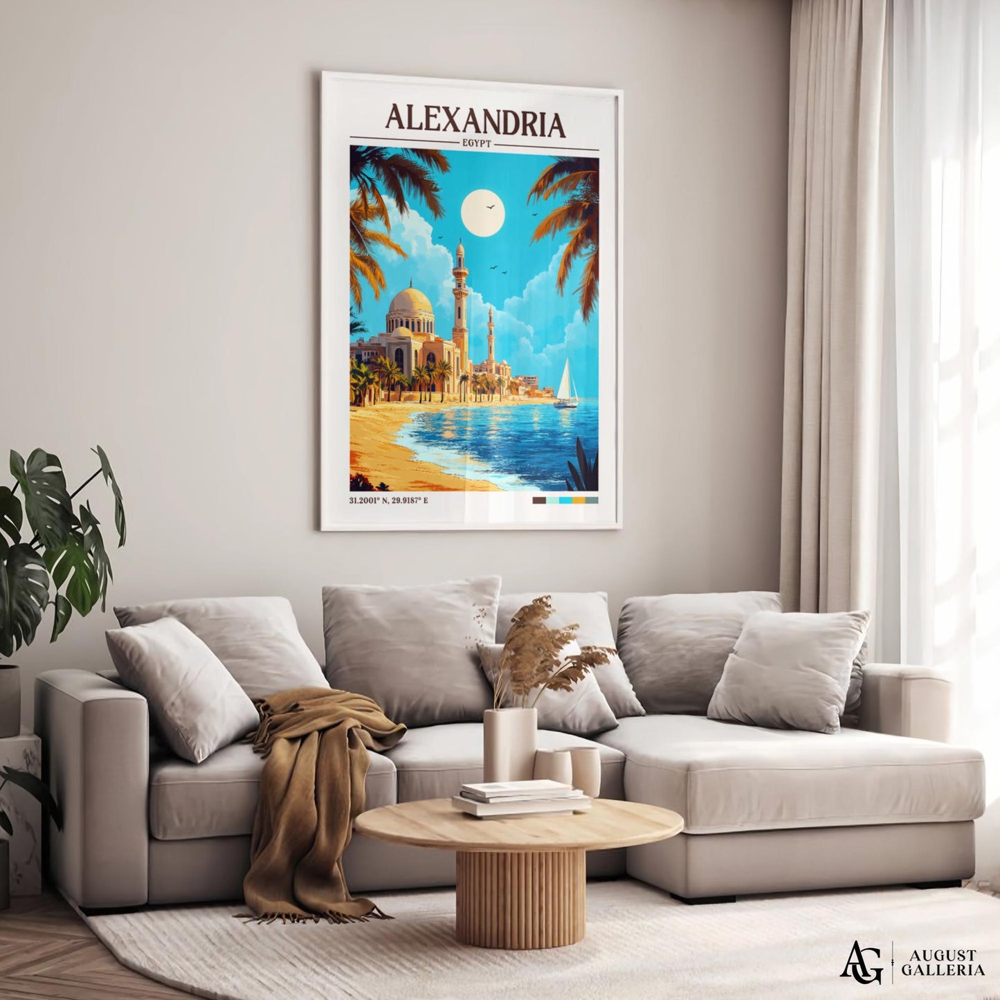 Alexandria Egypt Retro Travel Print