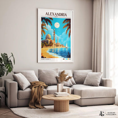 Alexandria Egypt Retro Travel Print