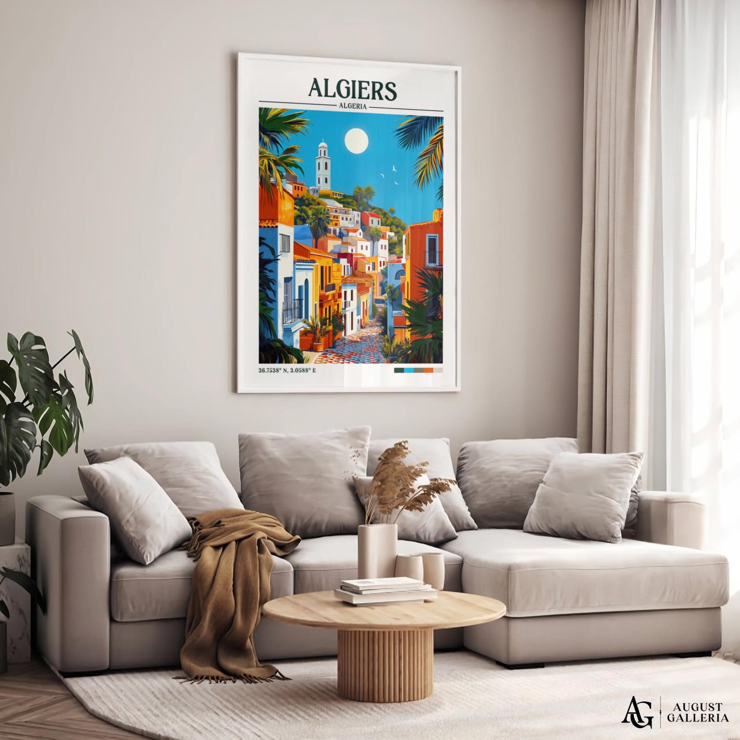 Algiers Algeria Retro Travel Print